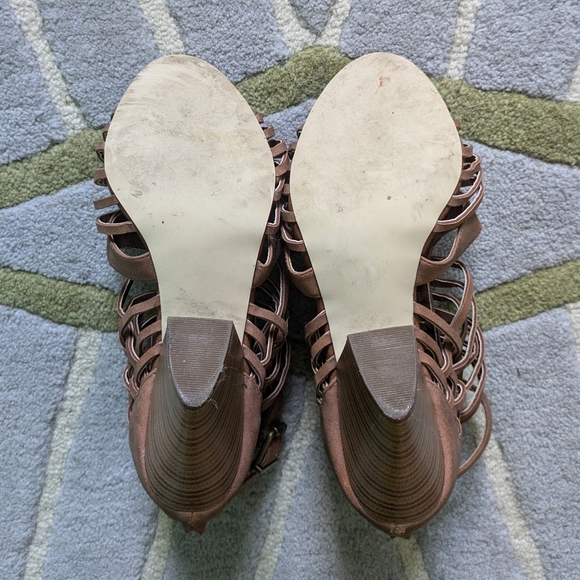 Just Fab Faux Leather Strappy Heels - Picture 3 of 5